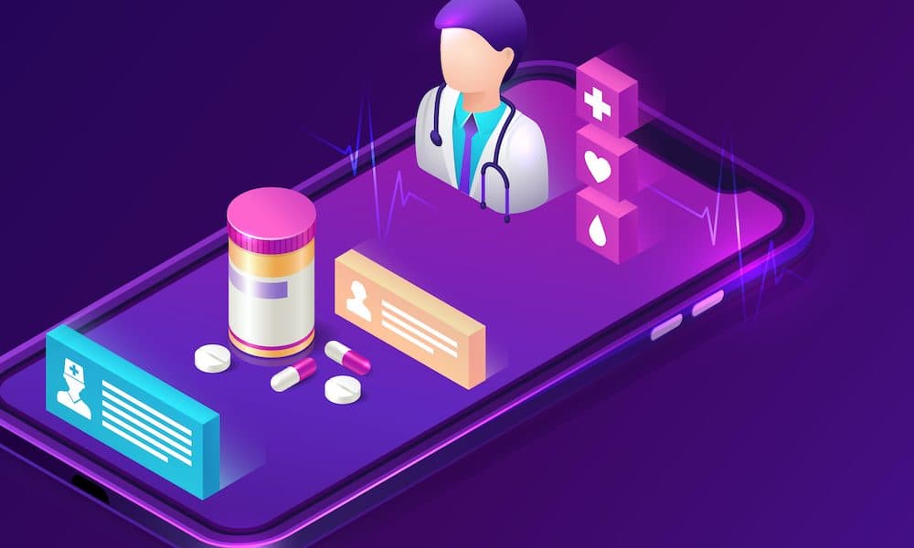 Online medicine isometric concept, telemedicine VST Enterprises brings forward new digital health passport