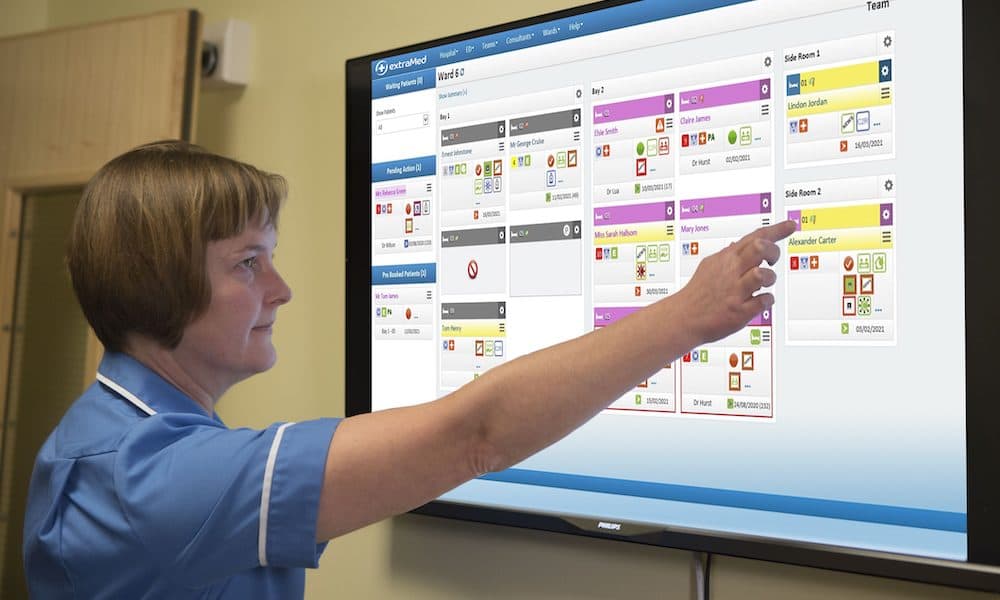 Alcidion & ExtraMed 04 – Ward View – Derby – eWhiteboard Alcidion acquires UK patient flow software company ExtraMed
