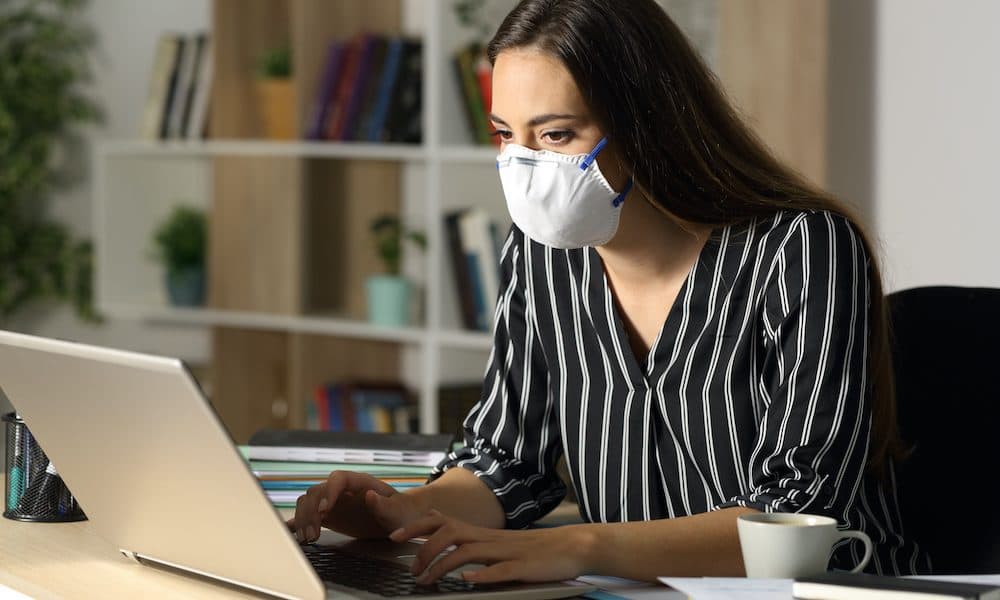 Serious,Entrepreneur,Working,On,Laptop,Avoiding,Covid-19,Contagion,With,Protective “Doctors tell patients not to Google stuff – but we do it all the time”