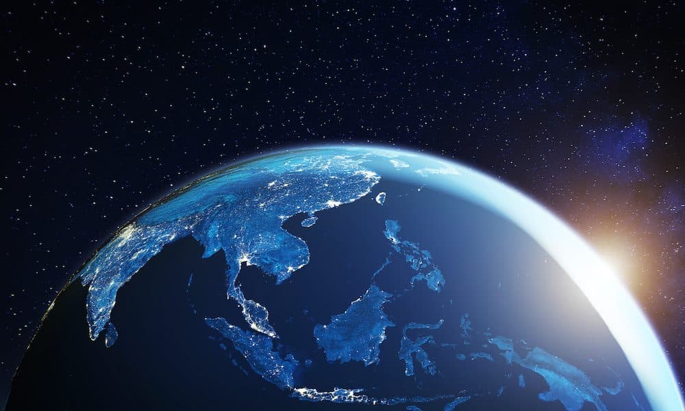Southeast Asia from space at night with city lights showing South East Asian cities in Thailand, Vietnam, Malaysia, Singapore and Indonesia, 3d rendering of planet Earth, elements from NASA ‘There has been a large spurt in innovation’