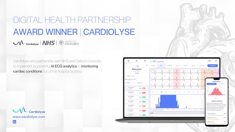 Cardiolyse Cardiolyse cardiac analytics platform wins NHS Digital Health Partnership Award