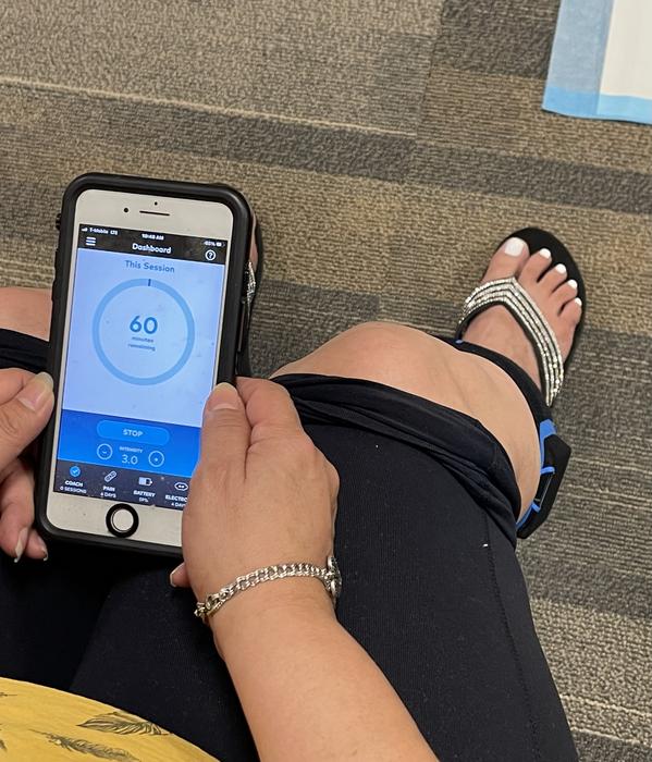 Low-Res_TENS Device-Bijan Najafi Research Team Electrical nerve stimulation eases long COVID pain and fatigue, study finds