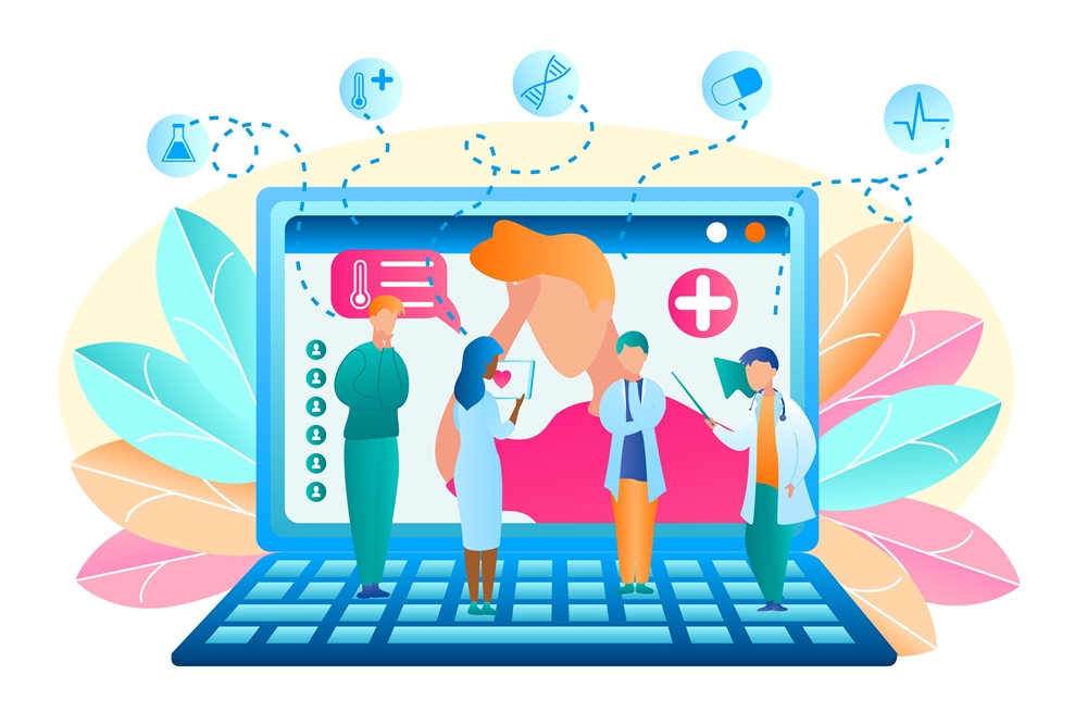 Flat Vector Group Doctor Discuss Patient Treatment Briya and Tanner Health partner to accelerate clinical innovation and improve patient care